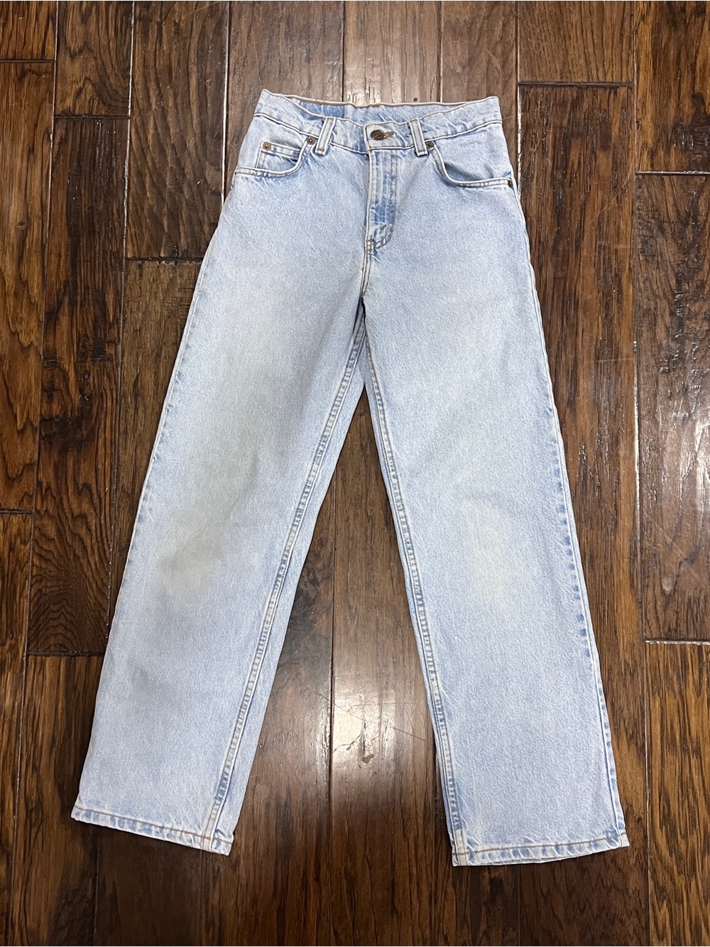 VTG 90s Levis Orange Tab Jeans 24x27.5 Light Wash Petite Youth 12 Made In USA